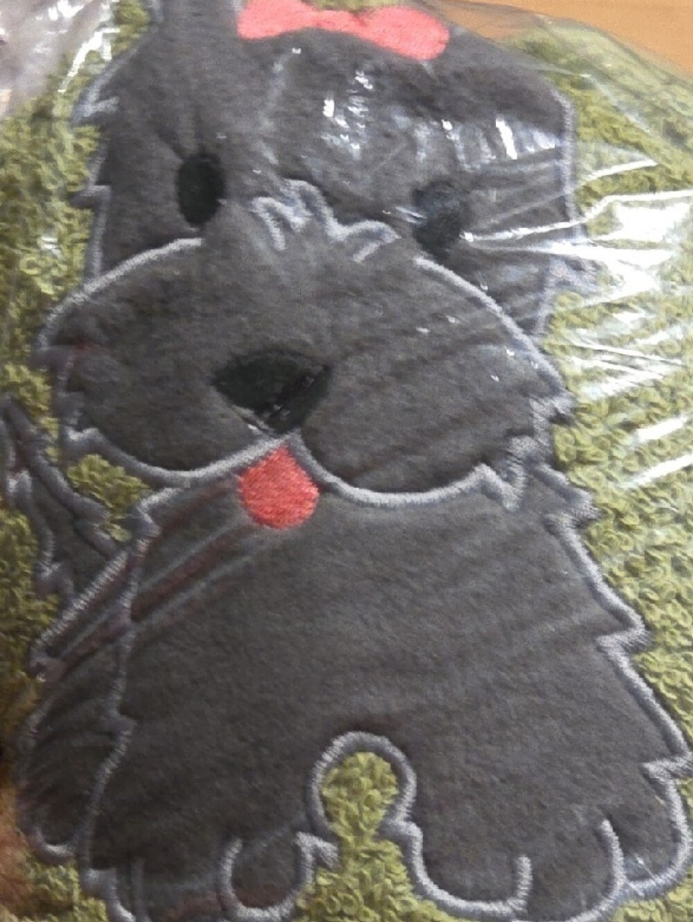 Kids Gray Dog Hooded Bath Towel with Pink Accent